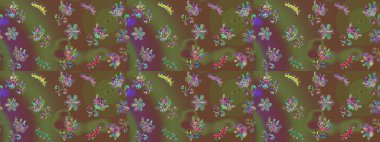 Renkli kar taneleri Raster çizimi. Raster yeşili, kahverengi ve mor kar tanesinden izole edilmiş. Güzel kış süsleri..