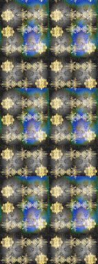 Gri, yeşil ve mavi renkler üzerine tasarım. Raster kış deseni. Raster illüstrasyonu. Çiçek Elementleri ile soyut arkaplan.