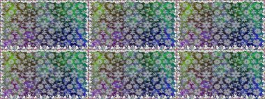 Güzel kumaş deseni. Renkli Bahar Temalı Kusursuz Arkaplan. Raster illüstrasyonu. Zentangle soyut çiçekleri. Düz Çiçek Elementleri Tasarımı. Çiçek tozu..