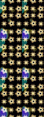 Raster deseni. Siyah renklerde. Raster illüstrasyonu. Soyut çiçek çizim kalıbı arka planı. Küçük çiçekte sevimli çiçek deseni var..