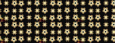 Siyah renkli Asya tekstili. Çiçek desenli çizim. Raster illüstrasyonu.