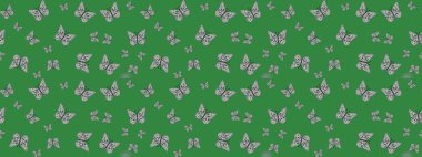 Kelebekli çizim şekli. Bahar ve yaz tasarımı için renkli bir arkaplan. Elle çizilmiş illüstrasyon. Raster renklendirilmiş sonsuz doku.