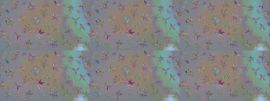 Raster deseni. Bahar çiçekleri dallı desen, gri ve bej renkler çiçekli siluet.