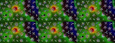 Raster Illustrasyon 'daki Çiçek Deseni' nin son moda çizimi. Renkli Yaz Temalı eskiz kalıbı. Güzel kumaş deseni. Düz Çiçek Elementleri Tasarımı.