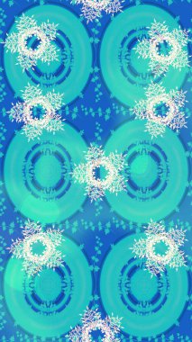 Mavi, nötr ve bej renklerde altın elementlerle klasik eskiz deseni. Noel 2019, kar tanesi, yeni yıl.