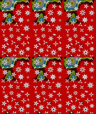 Kırmızı renklerde çiçek desenli çizimler, el yapımı papatyalar, papatyalar. Tekrar eden çiçek arkaplanı, zarif kırmızı çiçek duvar kağıdı.