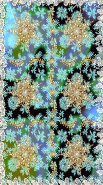 Duvar kâğıdı barok, İspanyol kumaşı. Tarafsız renklerde altın elementler. Şık bir grafik desen. Kusursuz raster arka plan. Çiçek deseni.