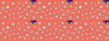 Çiçekler turuncu ve nötr renklerde. Küçük çiçekte sevimli çiçek deseni var..