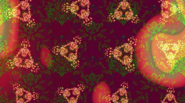 Yumuşak, bahar çiçekleri mor, kırmızı ve yeşil renklerde. Raster illüstrasyonu. Çiçek ve yapraklı karalama şeklinde Raster çiçek deseni.