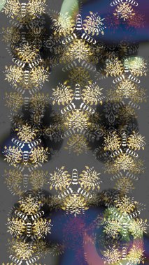 Sihirli gri, kahverengi ve bej rengi tatil soyut arka plan, yıldız ve düşen kar taneleri. Noel grisi, kahverengi ve bej. Raster illüstrasyonu.