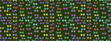 Raster Kelebekleri deseni. Soyut eskiz arka planı. Güzel bir kumaş tasarımı. Yeşil ve nötr renkler üzerine resim.