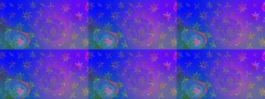 Çiçekli karalama şeklinde Raster çiçek deseni. Nazik, sevimli çiçek arkaplanı. Mor ve mavi renkte çiçekler.