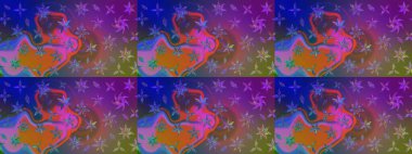 Çiçekli çiçek deseni, suluboya. Raster deseni. Küçük çiçekte güzel bir çiçek deseni..