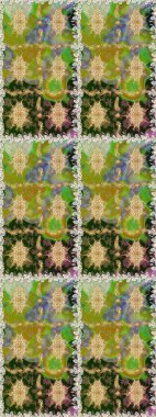 Kusursuz raster arka plan. Şık bir grafik desen. Kahverengi ve bej renklerde altın elementler. Çiçek deseni. Duvar kâğıdı barok, İspanyol kumaşı.