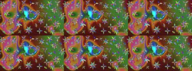 Güzel kumaş deseni. Raster suluboya deseni, narin çiçekler, çiçekler, tebrik kartı şablonu..