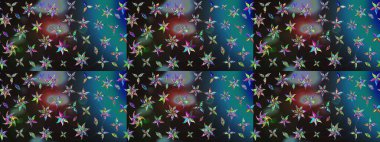 Gri ve mavi renkte manzaralı çiçek deseni. Çiçek kompozisyonu, el boyası, hassas şablon. Üst manzara, yumuşak stil. Sevgililer günü ve tebrik kartı konsepti için şık bir davet.