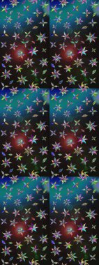 Zentangle soyut çiçekleri. Karalama çiçeği. Raster illüstrasyonu. Güzel kumaş deseni. Renkli Bahar Teması eskiz kalıbı. Düz Çiçek Elementleri Tasarımı.