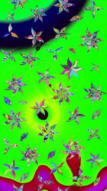 Çiçek deseni. Raster illüstrasyonu. Chichi 'nin kumaş kalıbını çiz. Renkli Bahar Teması eskiz kalıbı. Düz Çiçek Elementleri Tasarımı.