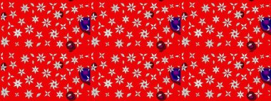 Eski usul. Renkli desenli eskiz deseni, kırmızı ve nötr çiçekler ve dekoratif elementler. Kumaş, tekstil, duvar kağıdı baskısı için. Raster illüstrasyonu. Taslak arkaplan.