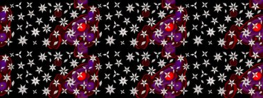 Vadinin çiçekleri siyah ve nötr renklerde. Çiçeksel çizim kalıbının çizimi.