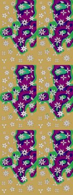 Çiçekli el çizimi çizimi deseni. Modern gelişim sarı raster arka plan duvar kâğıdı illüstrasyon klasik çizgili iz sürme desenli çiçekler, çiçekli süsler.