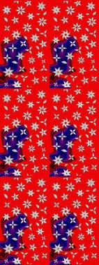 Soyut çiçek çizim kalıbı arka planı. Raster deseni. Raster illüstrasyonu. Kırmızı renklerde. Küçük çiçekte sevimli çiçek deseni var..