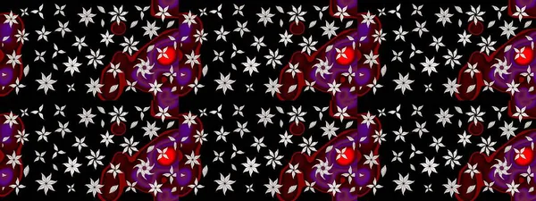 Vadinin çiçekleri siyah ve nötr renklerde. Çiçeksel çizim kalıbının çizimi.