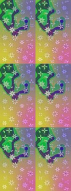 Çiçek desenli çizim. Tarafsız renklerde Asya tekstil tarzında. Raster illüstrasyonu.