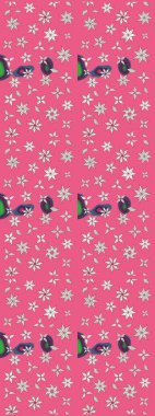 Çiçekli karalama şeklinde Raster çiçek deseni. Yumuşak, bahar çiçekli arka plan. Pembe renkte çiçekler.