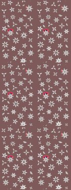 Kahverengi renklerde. Çiçek buketleriyle klasik bir eskiz şekli. Raster illüstrasyonu.