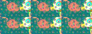 Robot resim. Raster illüstrasyonu. Küçük çiçekte sevimli çiçek deseni var..