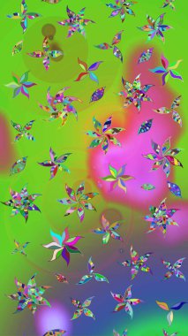 Motley illüstrasyonu. Küçük çiçekte güzel bir desen. Küçük renkli çiçekler. Çiçekli bahar çiçekleri. Moda baskıları için zarif bir şablon.