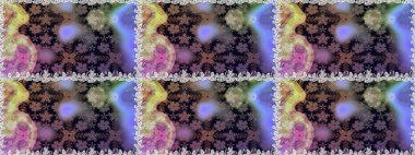 Suluboya, elle çizilmiş. Raster illüstrasyonu. Gri yapraklı yabani çiçekler. Kusursuz arkaplan deseni.