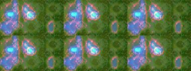 Yeşil, mavi ve tarafsız çiçekli bahar çiçekleri. Motley illüstrasyonu. Küçük renkli çiçekler. Moda baskıları için zarif bir şablon. Küçük çiçekte şirin desenler.