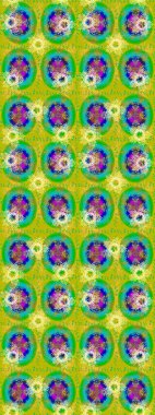 Yüzey için tekrarlanan doku, ambalaj kağıdı, sarı, yeşil ve mavi renkler. Kış kar tanesi, raster arka plan. Renkli arka planda izole kar taneleri. Raster illüstrasyonu.