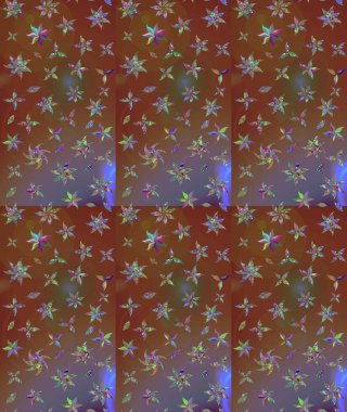 Kahverengi renklerde bahar çiçekleri. Raster illüstrasyonu. Yaprak ve çiçeklerin suluboya resmi, kahverengi renklerdeki çizim deseni.