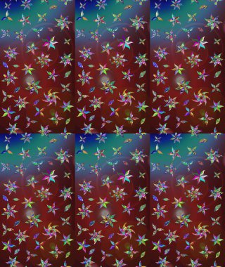 Kahverengi renkli çiçekler. Raster illüstrasyonu. El çizimi çiçekli soyut çizim deseni.