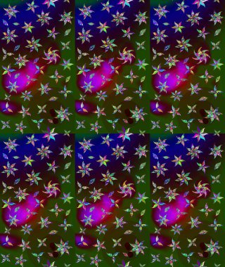 Çiçekli eskiz çizimi. Renkli Yaz Temalı eskiz kalıbı. Yeşil renkli çiçekler. Düz Çiçek Elementleri Tasarımı.