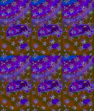 Küçük bir çiçekte eskiz deseni. Raster illüstrasyonu. Güzel kumaş deseni. Güzel çiçek arkaplanı..