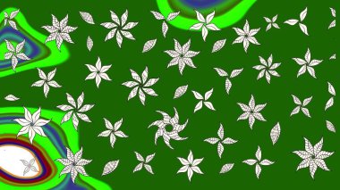 On green and neutral colors. Beautiful fabric pattern. Sketch Floral Pattern in Raster illustration. Raster illustration.