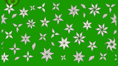 Yeşil ve nötr renklerde etnik çiçeklerle süslenmiş zarif bir eskiz. Asya Tekstil 'inde Raster Çiçek İllüstrasyonu.