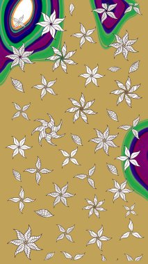 Bahar mevsimi. Raster güzel bir çiçek deseni çizmiş. Nazik romantik baskı. Sarı ve nötr renklerde çiçekler. Tatil havası..