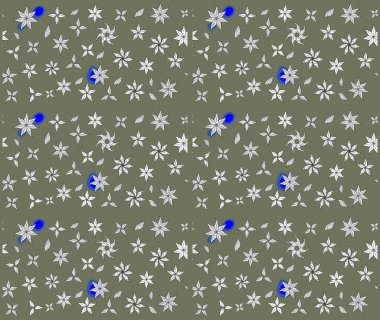 Soyut çiçek çizim kalıbı arka planı. Raster deseni. Raster illüstrasyonu. Yeşil renklerde. Küçük çiçekte sevimli çiçek deseni var..