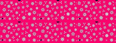 Raster illüstrasyonu. Tropik çiçek desenleri. Mor renkte çiçekler.