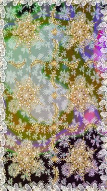 Raster altın pürüzsüz desen. Doğu tarzı arabesk tarzında altın elementler. Kusursuz altın desenli bukleler. Gri renklerde kusursuz desen.