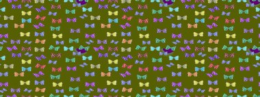 Raster Kelebekleri deseni. Soyut eskiz arka planı. Güzel bir kumaş tasarımı. Yeşil ve nötr renkler üzerine resim.