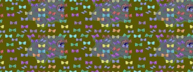 Renkli kelebeklerin eskiz geçmişi. Ambalajlar, duvar kağıtları, kumaş tasarımı ve kağıt için güzel bir arka plan. Kahverengi ve nötr üzerinde sevimli kelebekler. Raster illüstrasyonu.