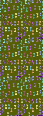 Yeşil ve nötr arka planda renkli kelebek koleksiyonu. Kağıt, kumaş ve ambalaj için uygun. Kart, baskı ve davetiye için basit kadınsı bir model. Robot resim. Raster illüstrasyonu.