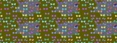 Renkli kelebeklerin eskiz geçmişi. Ambalajlar, duvar kağıtları, kumaş tasarımı ve kağıt için güzel bir arka plan. Kahverengi ve nötr üzerinde sevimli kelebekler. Raster illüstrasyonu.