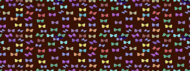 Kahverengi ve nötr arka planda kelebek desenli çizim. Kumaş, kağıt, ambalaj kâğıdı ve duvar kağıdı tasarımı için hoş bir arka plan. Raster illüstrasyonu.